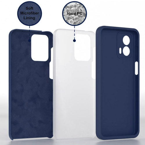 Силиконов калъф за Motorola Moto G86 син микрофибър