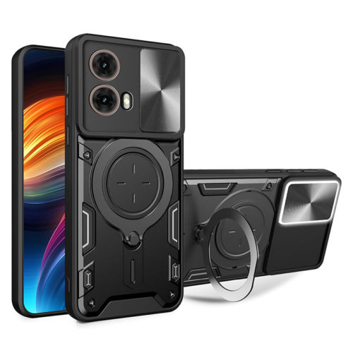 Удароустойчив калъф с ринг за Motorola Moto G86 черен