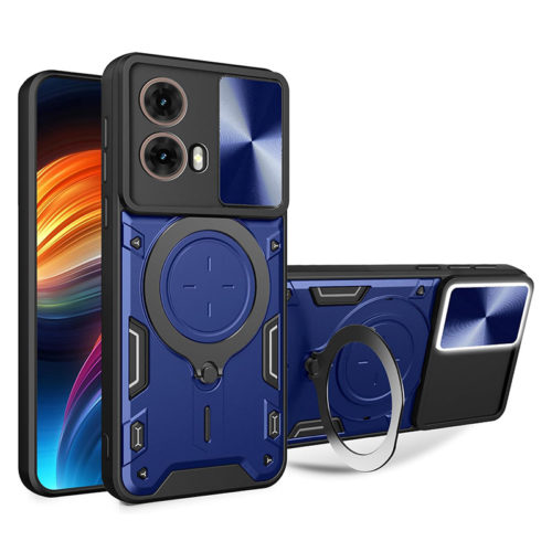Удароустойчив калъф с ринг за Motorola Moto G86 син