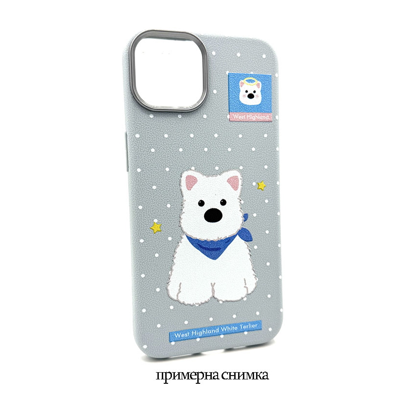 Кейс тпу за Realme Note 60 – Светлосив с кученце “West Highland Terrier”