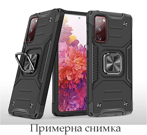 Удароустойчив гръб, магнитно закрепване за кола, стойки за маса, ring Samsung Galaxy A22 4G – Черен